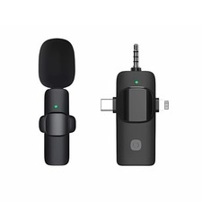 3 in 1 Wireless Lavalier Microphones for iPhone, ipad, Android, , Mini Lapel ...