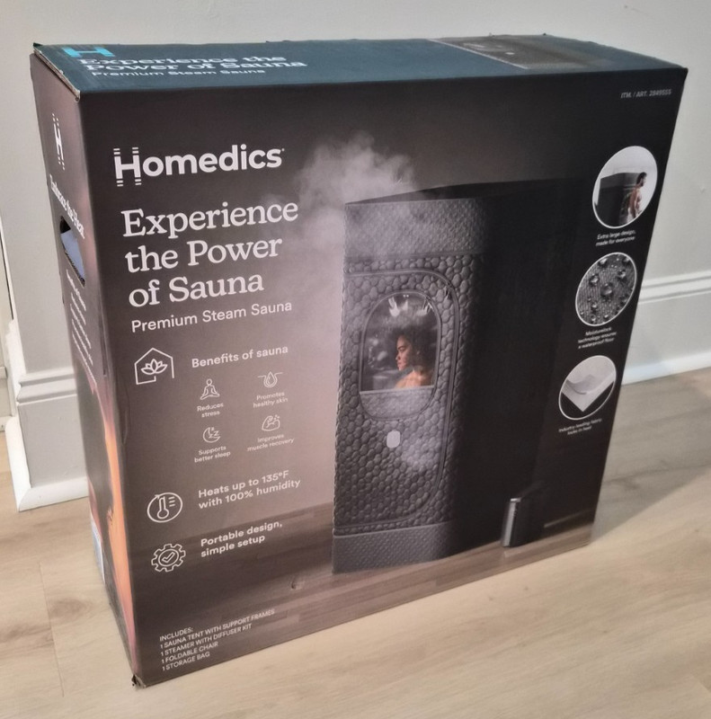 Brand New HOMEDICS Premium Steam Sauna Kit, Black SPE-SN400-BK