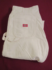 Dickies Mens Carpenter Painter Pants 36X30 White Cargo Performance Relaxed NEW