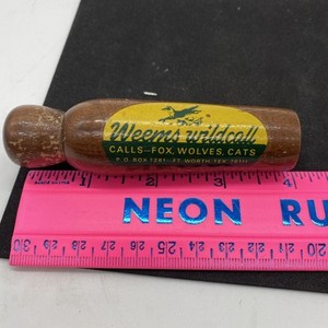 Vintage Weems Wild Call Fox Wolves Cats Good  Condition Wooden Made In Texas