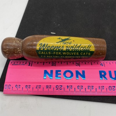 Vintage Weems Wild Call Fox Wolves Cats Good  Condition Wooden Made In Texas