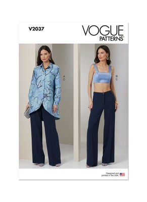 Vogue Misses Shirt, Crop Top und Hose Schnittmuster V2037