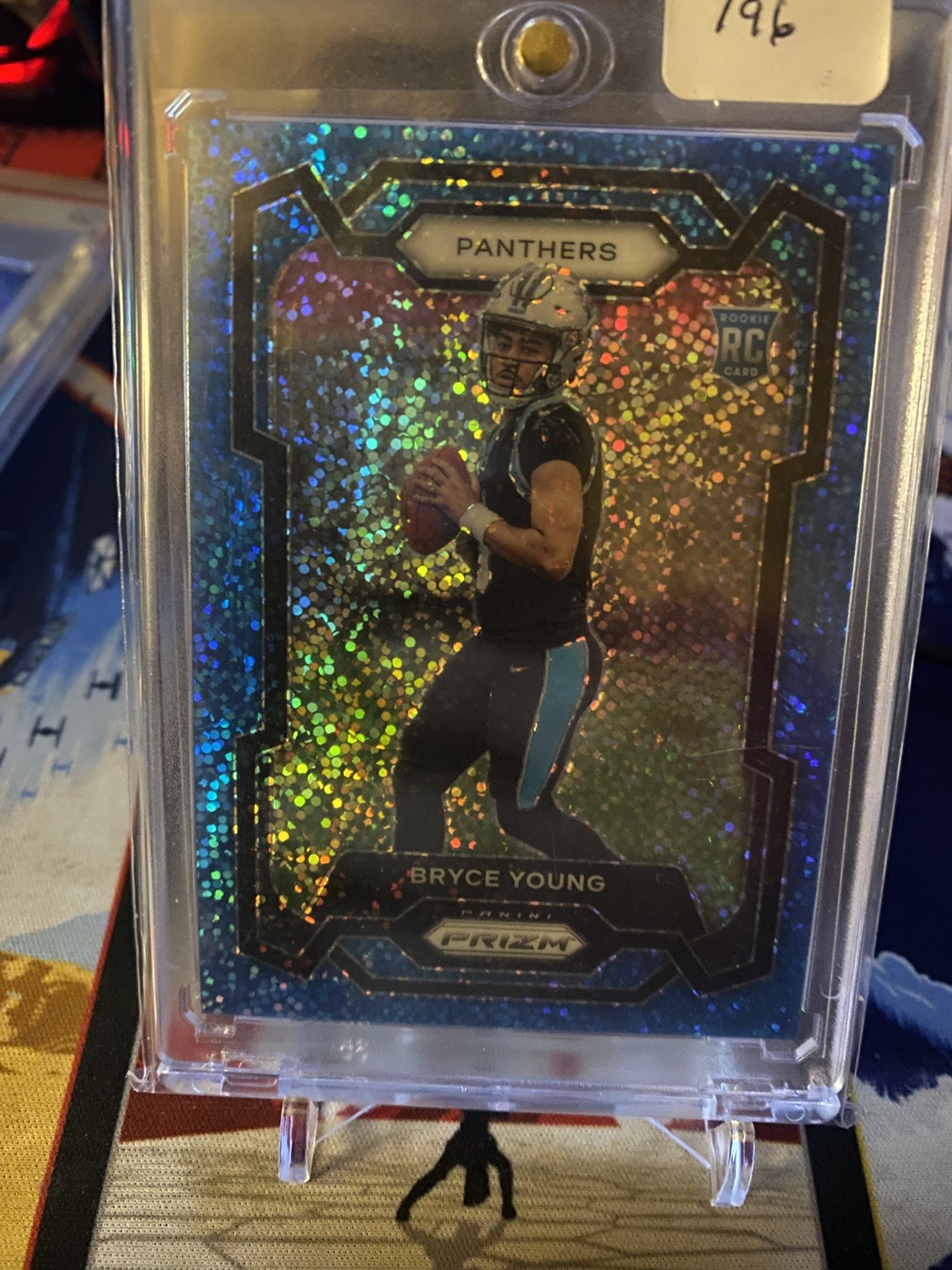 Bryce Young 2023 Panini Prizm Blue Sparkle /96 Rookie RC #311 Carolina Panthers