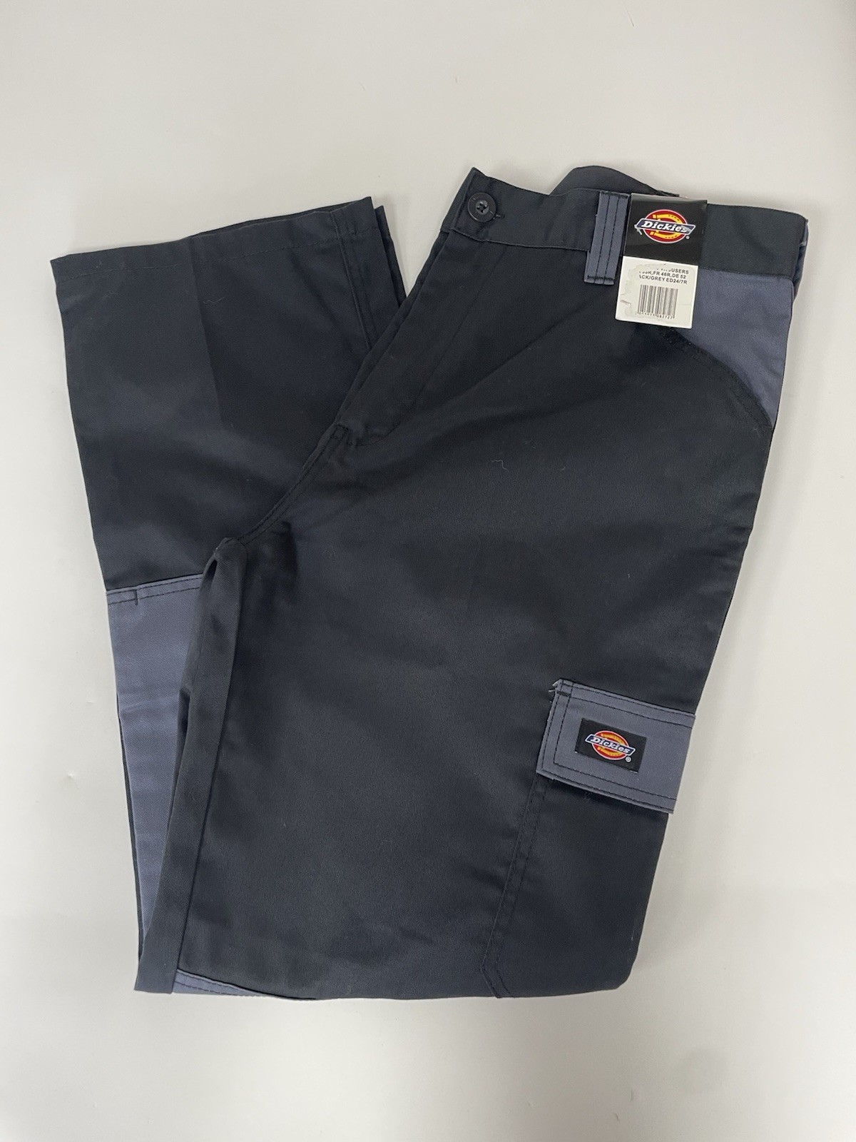Pantalones de acción Dickies para hombre con cremallera mezcla de algodón negro/gris talla 36R