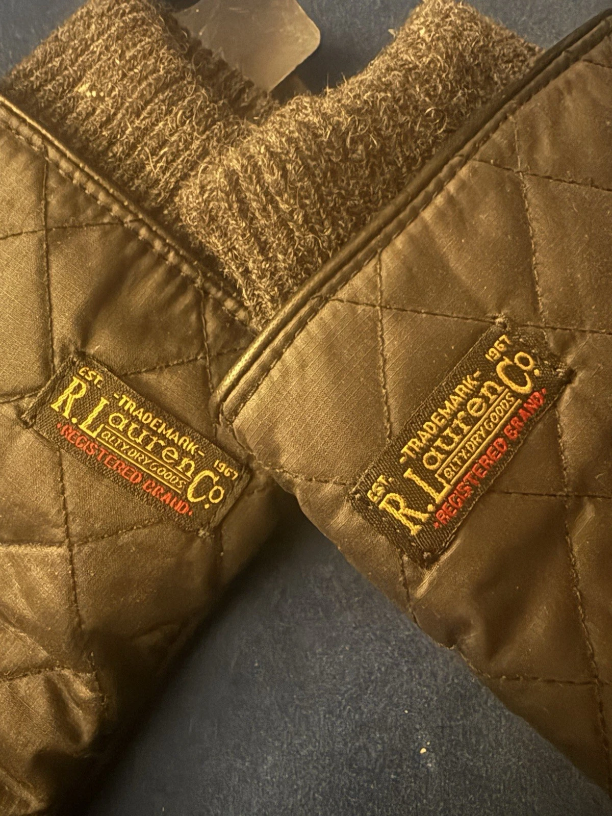 Ralph Lauren Men's Quilted Leather Lined Gloves Black XL