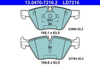 1X ATE 13.0470-7216.2 Bremsbelagsatz Scheibenbremse FüR BMW