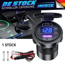 Auto KFZ Steckdose QC 3.0 USB & PD Ladegerät Buchse 12V für Motorrad Wasserdicht Auto KFZ Steckdose QC 3.0 USB & PD Ladegerät Buchse 12V für Motorrad Wasserdicht