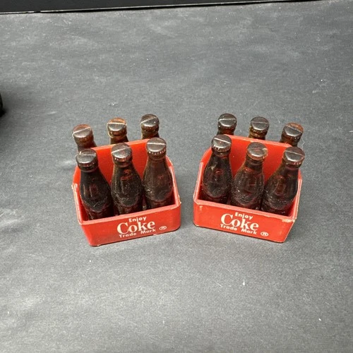 Vintage Coca Cola Coke 6 Pack Plastic Bottles and Holder with Decals Collectible