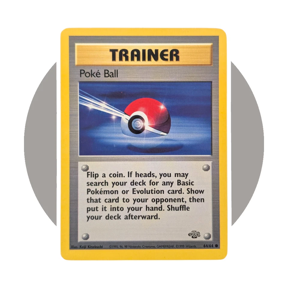 Jungle Vintage Pokemon Art Card (WW108): Poke Ball 64/64 - Image 2 of 4