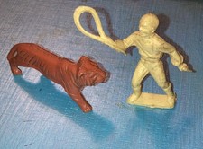 Marx Super Circus Lion Tamer And Tiger Rubber / Plastic Vintage 1950s