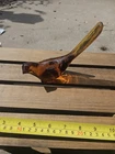 Vintage Fenton Amber Glass Bird Of Happiness Art Glass Paperweight w/Long Tail