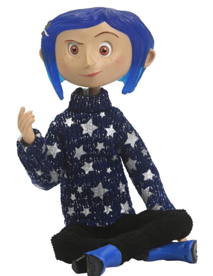 NECA CORALINE ACTION DOLL FIGURE IN STAR SWEATER 18 CM NEW NUOVA
