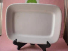 ANTIQUE 1800s White Ironstone 11" PLATTER Rectangle J & G Meakin England