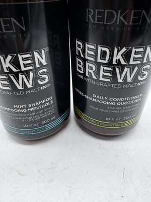 REDKEN Brews Mint Shampoo 10 oz Plus Daily Conditioner 10 oz Duo