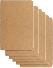 6 Pack Pocket Notebook Mini 3.5x5.5 Memo Notepad 60 Page Kraft Journal Bulk