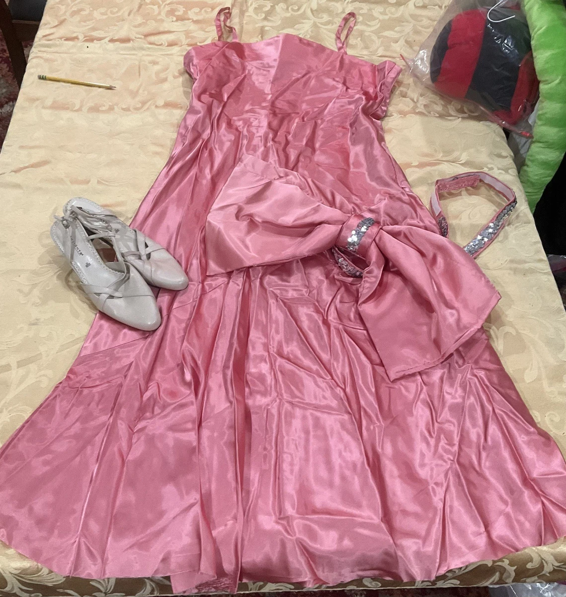 strapless open back dress Pink Satin Feather Dress | LIAMY | CIÉLIE main image 1