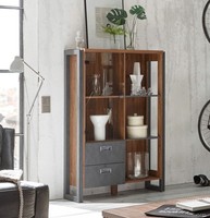 Detroit Highboard Kommode Anrichte Stirling Oak Schiefer 90Cm