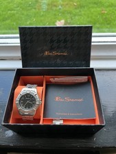 Ben Sherman BS219 44mm Navy Dial Silver Stainless Steel Strap Watch for Men