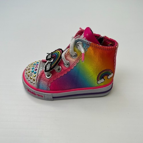 Skechers Shoes Baby 5 Girls Sneaker Twinkle Toes Rainbow High Top Sparkle Cruise - Picture 1 of 16