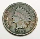 1890 P Indian Head Cent Penny  *F - FINE DETAILS*  **FREE SHIPPING**