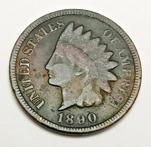 1890 P Indian Head Cent Penny  *F - FINE DETAILS*  **FREE SHIPPING**