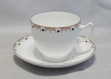 Adderley England Cup and Saucer Set Blue Dots Gold Trim Very Rare 