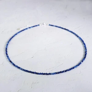 Sapphire Choker Delicate Perles en pierre Collier Saphir cristal Dainty Choker