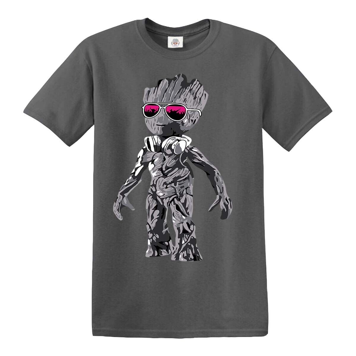 Dj Baby Groot Stehend T-Shirt Kopfhörer Music Galaxy Party Disco Herren  Yoda Top | eBay