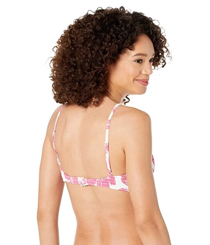 Top de triatlón Rip Curl L120828 para mujer rosa/blanco azalea fruncido línea larga talla M Foto 2 de 4