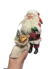 Vintage Silvestri Santa Claus Christmas Ornament Figure 7,5” Tall With Gift Toys
