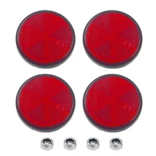 4 Pack Round Warning Reflectors for Motorcycle Bike Trailer Truck Boat