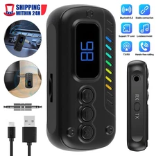 Bluetooth 5.3 AUX Adapter for Car with TF Play Hands-free Calling 10m Range New