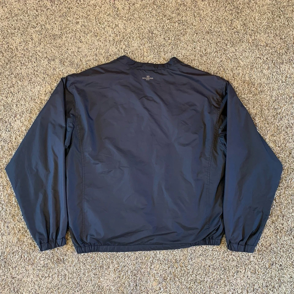 Dockers Golf Jacket Mens Large Black Stain Defender Windbreaker Pullover - Image 4 of 4