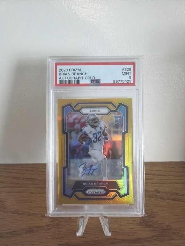 Brian Branch 2023 Prizm Gold /10 Auto