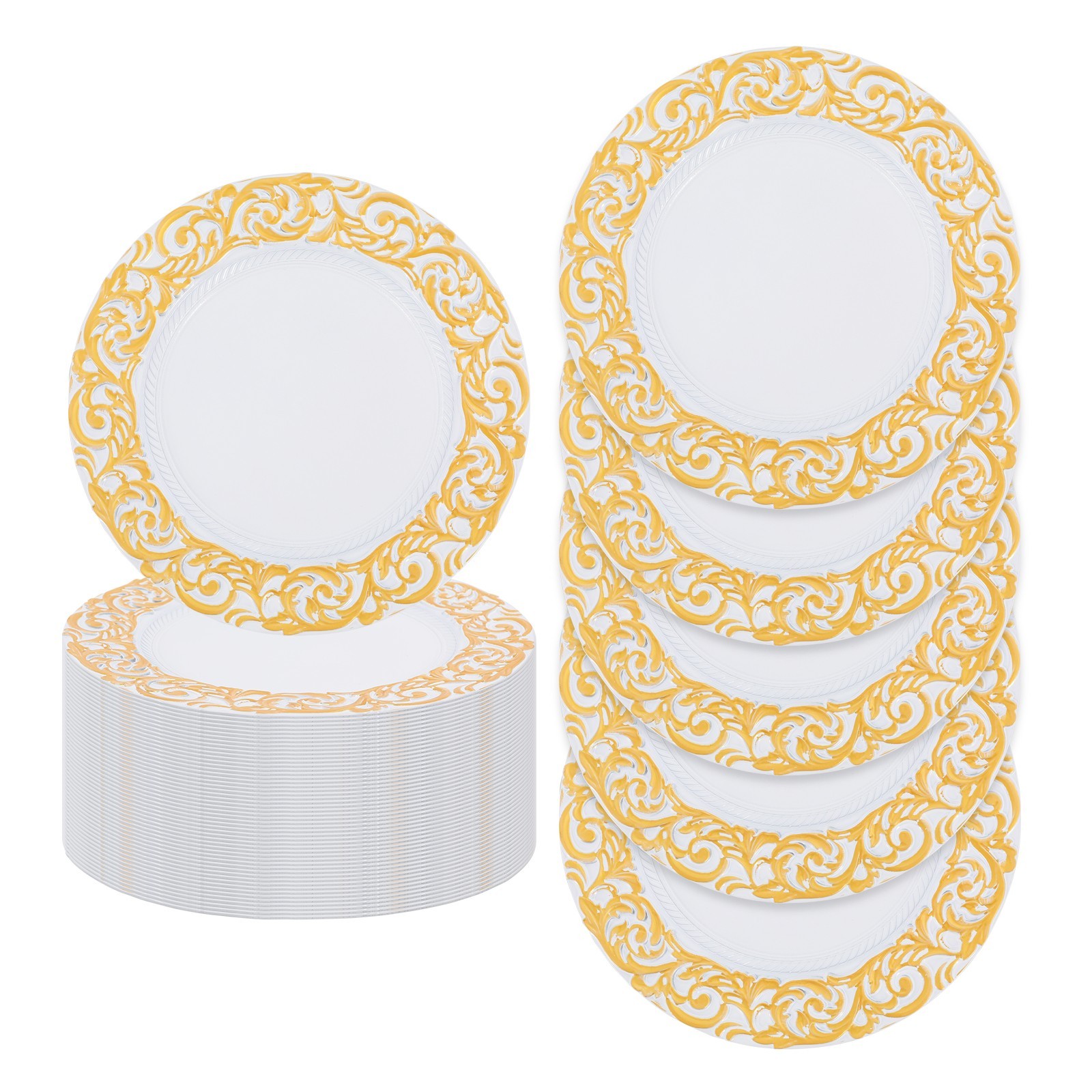 50pcs Antique Charger Plates, Charger Plates Decorative Plate For Table Dinner