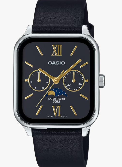 Casio MTP-M305L-1A2 Classic Vintage Moon Phase Couple Watch