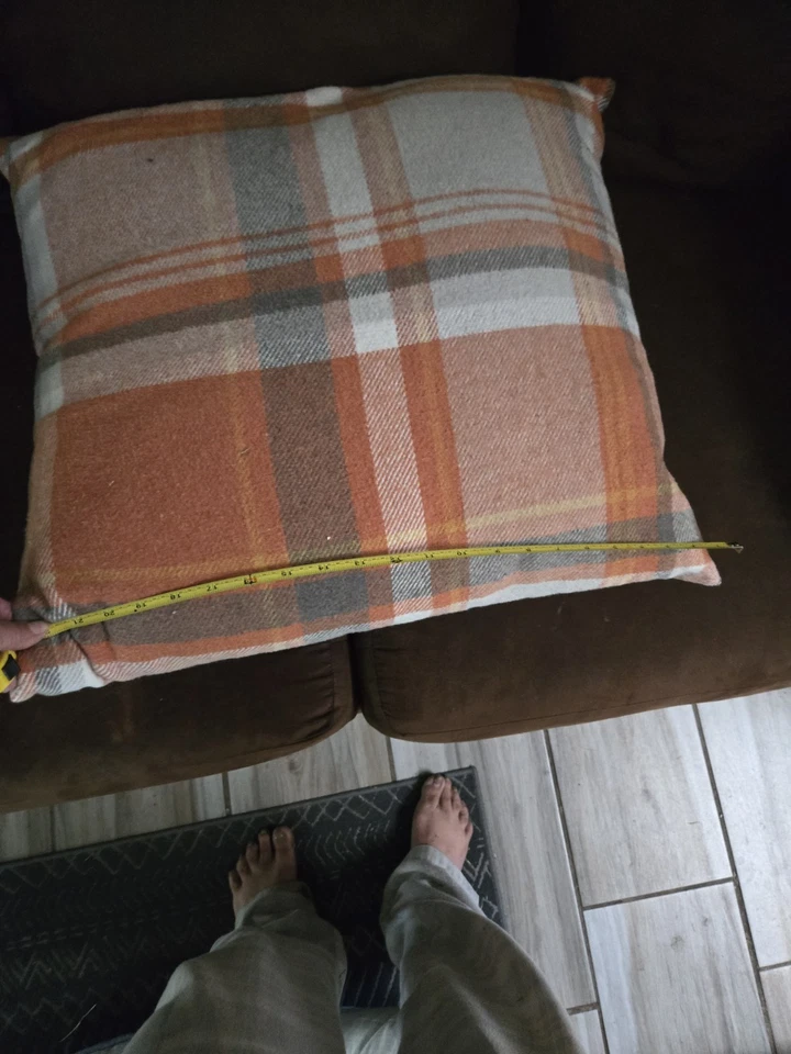 Flannel Decorative Pillow In Fall Colors - Image 3 of 4