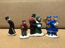 A Christmas Carol Village Lot Of 4 Figurines - Tiny Tim, Scrooge, Cratchit Etc
