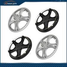 4 X 14" Hub Caps Full Wheel Skin Covers Snap On Silver Fit For R14 Tire & Rim