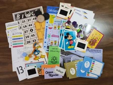 Vintage Estate Junk Drawer Lot Antiques Game Pieces Disney Ephemera Kodachrome