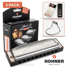 Hohner Special 20 ProPack Diatonic Harmonica SPC-3PK, Keys G C A, w/Key Stickers
