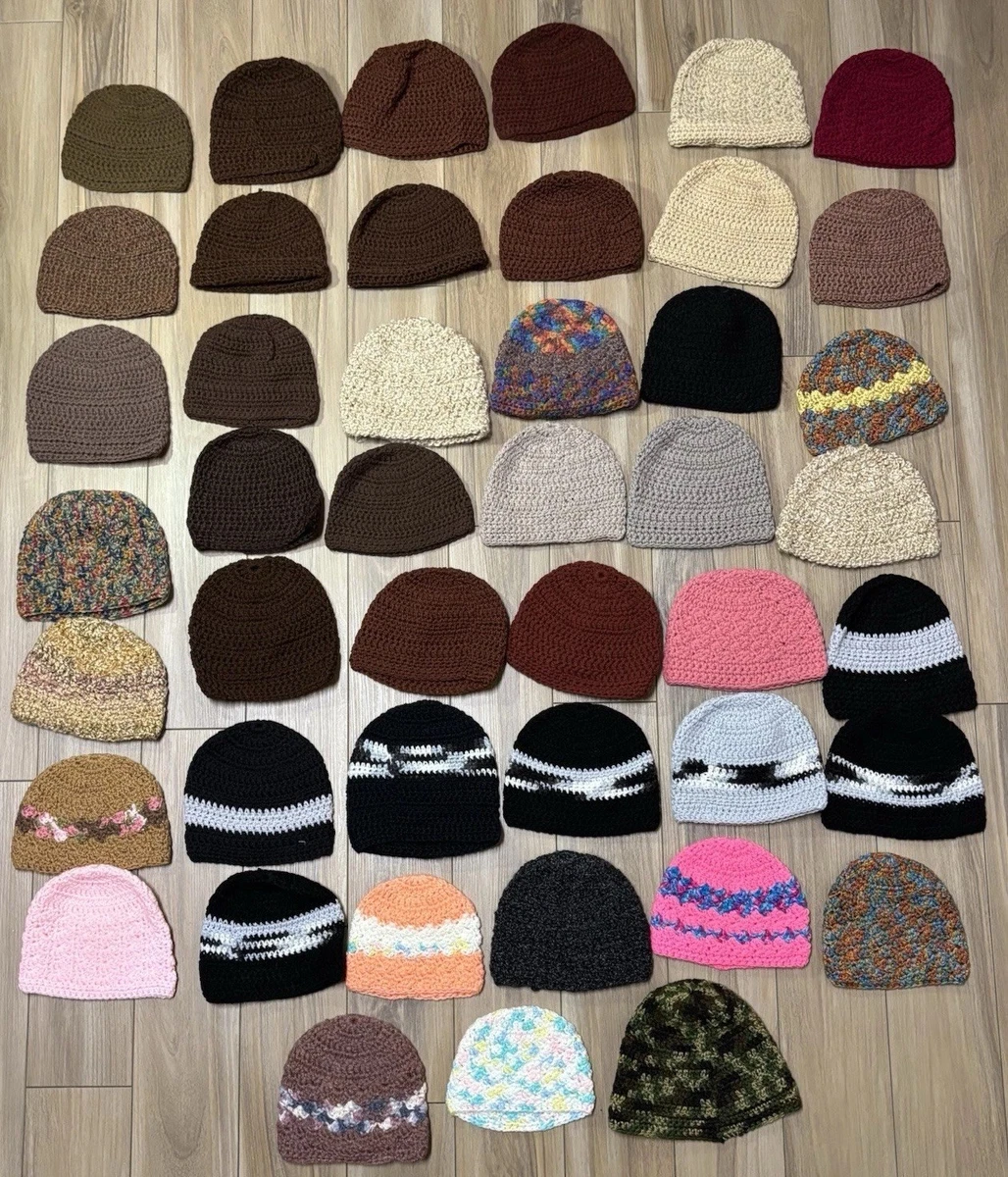 Handmade New Open‎ Weave Fishnet Aunt Lynda\'s Ocean Cotton Knit Beanie- XS/S Handmade 100% Cotton Material Beanie Hats for Women for sale  main image 3