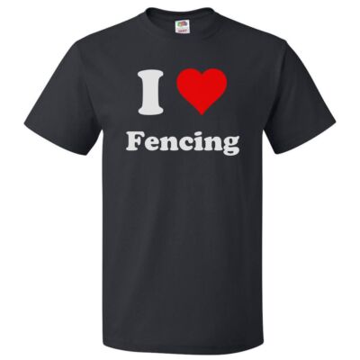 I Love Fencing T shirt I Heart Fencing Tee