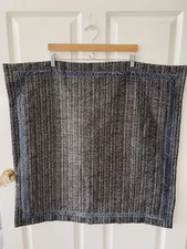 Eastern Accents Grey Blue Reign Euro Pillow Sham Tweed Velvet Inset Border USA