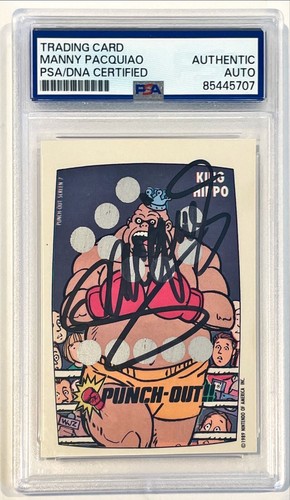 1989 Topps Nintendo Punch Out Manny Pacquiao Signed Auto Trading Card #7 PSA DNA