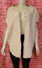 Drome~s~genuine Taupe Pelle Real Leather Designer Open Oversized Vest Coat #cb9