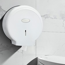 Toilet Paper Holder Commercial Roll Dispenser Wall Mount White 9"