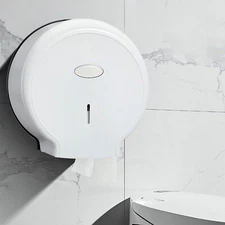 Toilet Paper Holder Commercial Roll Dispenser Wall Mount White 9"