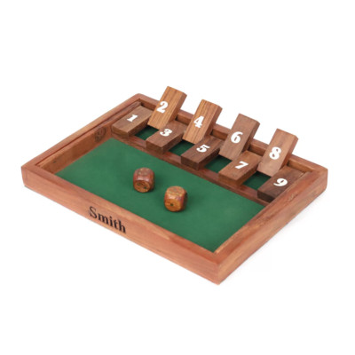 Wooden Shut the Box Game | Custom Playing Area | Handmade Dice Game Set