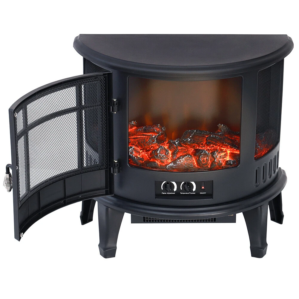 1800W Electric Fire Stove Heater 3D LED Log Flame Firebox Fireplace  Freestanding | eBay